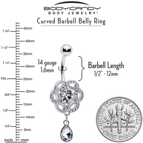 Clear Gem Celtic Knot Elegance Dangle Belly Ring