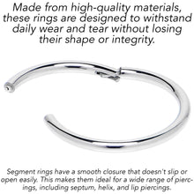 18G 7/16 316L Surgical Steel Precision Hinged Segment Hoop