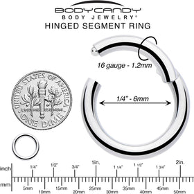 16G 1/4 316L Surgical Steel Precision Hinged Segment Hoop