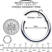 16G 7mm 316L Surgical Steel Precision Hinged Segment Hoop