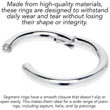 16G 7mm 316L Surgical Steel Precision Hinged Segment Hoop