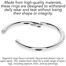 16G 9mm 316L Surgical Steel Precision Hinged Segment Hoop