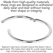 16G 7/16 316L Surgical Steel Precision Hinged Segment Hoop