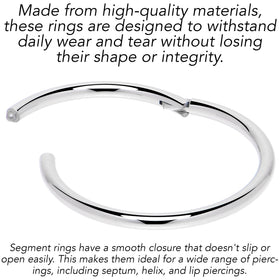 16G 7/16 316L Surgical Steel Precision Hinged Segment Hoop