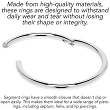 16G 13mm 316L Surgical Steel Precision Hinged Segment Hoop