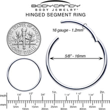 16G 5/8 316L Surgical Steel Precision Hinged Segment Hoop