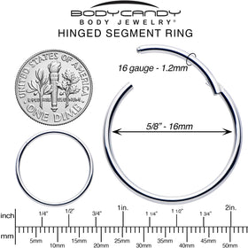 16G 5/8 316L Surgical Steel Precision Hinged Segment Hoop