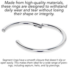 16G 5/8 316L Surgical Steel Precision Hinged Segment Hoop