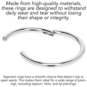 16G 5/8 316L Surgical Steel Precision Hinged Segment Hoop
