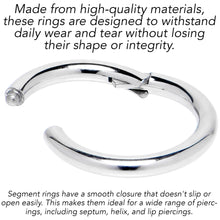 8G 9/16 316L Surgical Steel Precision Hinged Segment Hoop