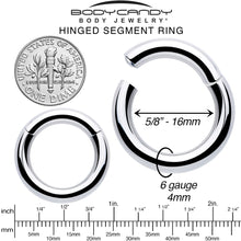 6G 5/8 316L Surgical Steel Precision Hinged Segment Hoop