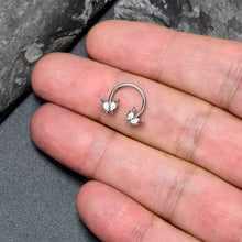 16G 3/8 Clear Gem Fancy Fab Butterfly Horseshoe Circular Barbell