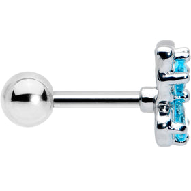 16G 1/4 Blue Gem Baroque Beauty Butterfly Cartilage Tragus Earring