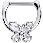 16G 5/16 Clear Gem Baroque Beauty Butterfly Cartilage Clicker