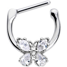 16G 5/16 Clear Gem Baroque Beauty Butterfly Cartilage Clicker