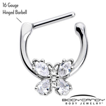 16G 5/16 Clear Gem Baroque Beauty Butterfly Cartilage Clicker