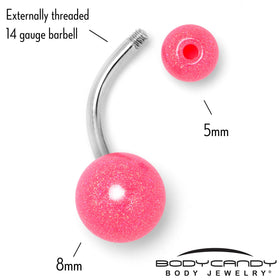 Pastel Shimmer Pink Ends Belly Ring
