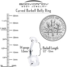 Opaque White Faux Pearl June Birthstone Double Mount Belly Ring