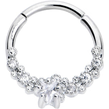 16G 3/8 Clear CZ Gem Starfish Supreme Hinged Segment Ring