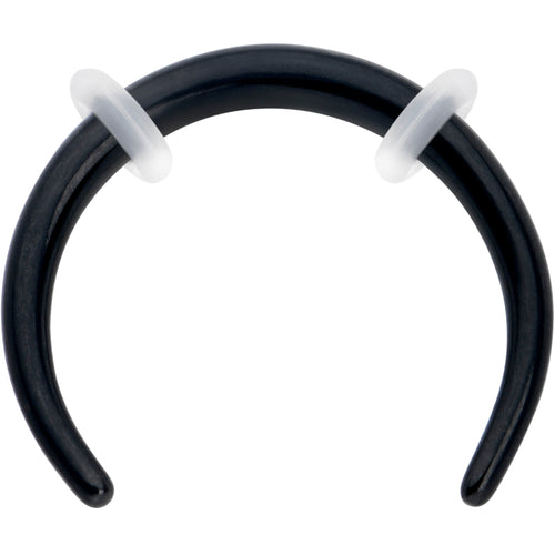 14G 3/8 Black Pincher Crescent Taper