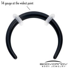 14G 3/8 Black Pincher Crescent Taper