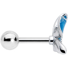 16G 1/4 Clear Gem Chunky Butterfly Blue Cartilage Tragus Earring