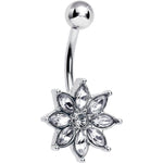 Clear Gem Flower Elegance Bloom Belly Ring