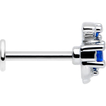 16G 5/16 Blue Gem Twining Vine Flatback Stud