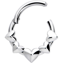 16G 5/16 3D Hearts Hinged Segment Ring