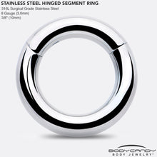 8G 3/8 316L Surgical Steel Precision Hinged Segment Hoop