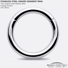 8G 5/8 316L Surgical Steel Precision Hinged Segment Hoop