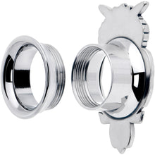 Red CZ Gem Wise Owl Screw Fit Tunnel Plug Set Available Sizes 6mm to 16mm