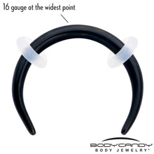 16G 5/16 Black Pincher Crescent Taper