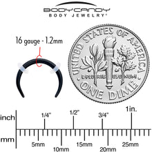 16G 5/16 Black Pincher Crescent Taper