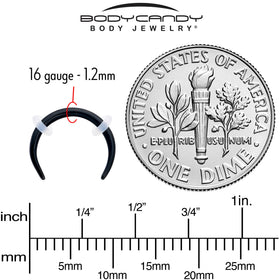 16G 5/16 Black Pincher Crescent Taper