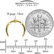 14G 3/8 Gold Tone Pincher Crescent Taper