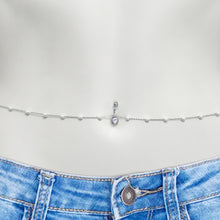 Clear CZ Gem Innocent Glam Faux Pearl Belly Ring Belly Chain