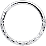 16G 3/8 Implant Grade Titanium Snakeskin Style Hinged Segment Ring