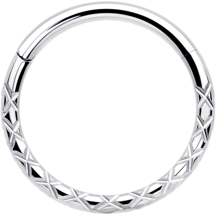 16G 3/8 Implant Grade Titanium Snakeskin Style Hinged Segment Ring