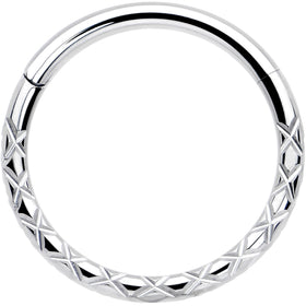 16G 3/8 Implant Grade Titanium Snakeskin Style Hinged Segment Ring