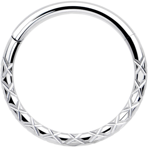 16G 3/8 Implant Grade Titanium Snakeskin Style Hinged Segment Ring