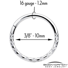 16G 3/8 Implant Grade Titanium Snakeskin Style Hinged Segment Ring