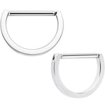14G 13mm Implant Grade Titanium D Shaped Nipple Clicker Set