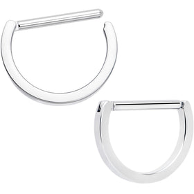 14G 13mm Implant Grade Titanium D Shaped Nipple Clicker Set