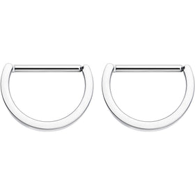 14G 13mm Implant Grade Titanium D Shaped Nipple Clicker Set