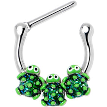 16G 5/16 Textured Turtle Trio Cartilage Clicker