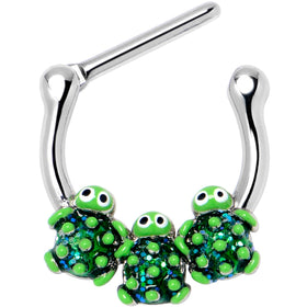 16G 5/16 Textured Turtle Trio Cartilage Clicker