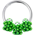 16G 3/8 Texture Turtle Trio Hinged Segment Ring