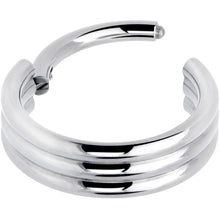 16G 3/8 Implant Grade Titanium Triple Stacked Hinged Segment Ring