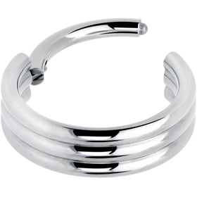 16G 3/8 Implant Grade Titanium Triple Stacked Hinged Segment Ring